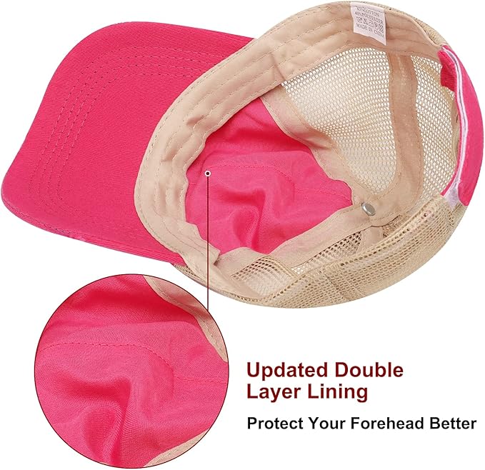 Criss Cross Hat Washed Distressed Baseball Cap Ponytail Hat High Messy Bun Ponycap for Women