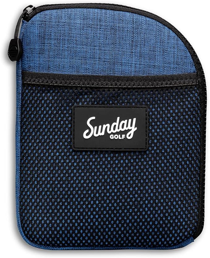 Golf Valuables Pouch with Clip by Sunday Golf | Zippered, Water Resistant Nylon, for Extra Tees, Pencils, Ball Markers