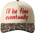 MIRMARU Two-Tone Vintage Canvas Trucker Hats for Men & Women, Adjustable Size Baseball Caps with Trendy Embroidered Design