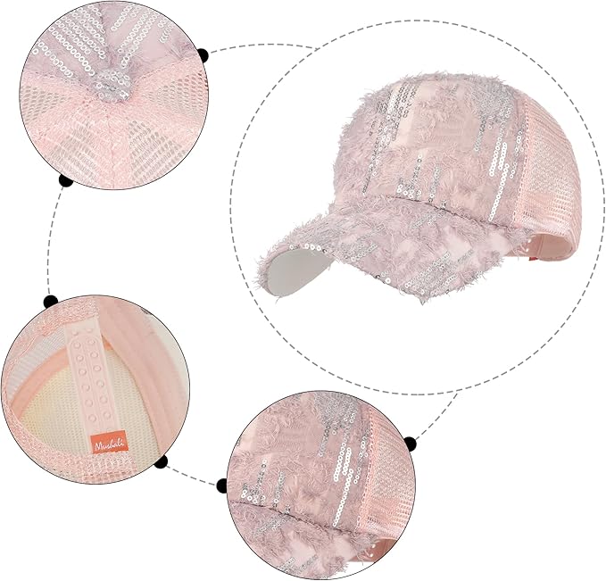Hoce Fashion Rhinestone Denim Baseball Cap Studded Bling Hat for Women