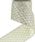 HUIHUANG Champagne Wired Ribbon 4 inch Glitter Christmas Tree Ribbon Diamond by HUIHUANG