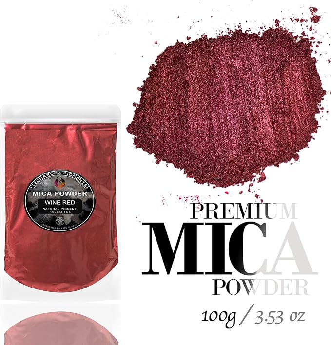 Wine Red Mica Powder for Epoxy Resin 100g / 3.5oz. Sealed Bag- TECHAROOZ 2 Tone - Image 2