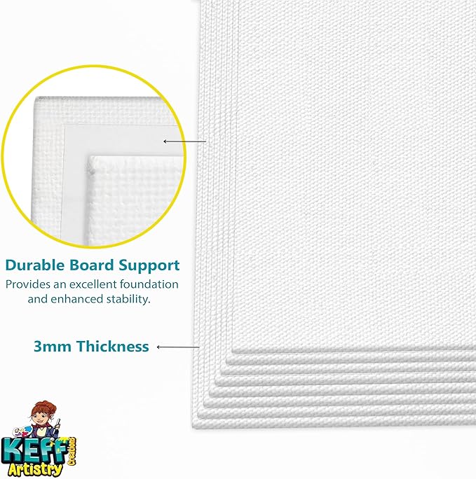 KEFF 12-Pack Bulk Canvas Boards, 9x12 Canvas - Image 5