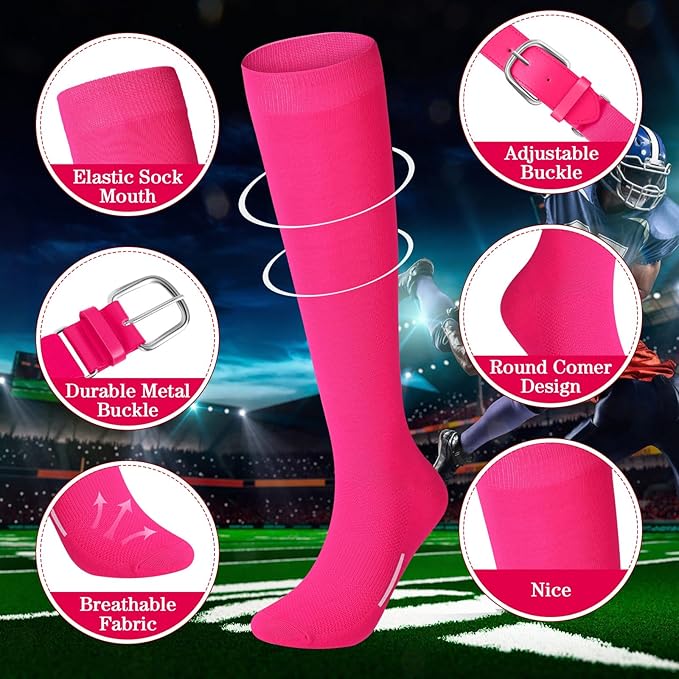 Haysandy Baseball or Softball Sock and Belt Combo Set 3 Football Baseball Socks with Softball Belt for Youth Boys Kids