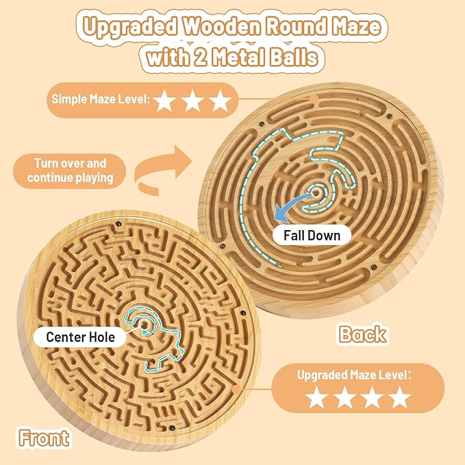 Wooden Labyrinth Board Game - Image 3