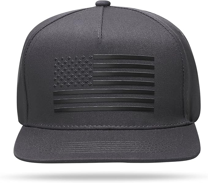 UALON Baseball Cap, Snapback Trucker Hat for Men & Women with American Flag and Adjustable, Breathable Mesh, Flat Bill Hats
