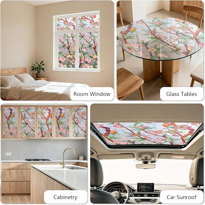 NINETREX Window Privacy Film, 3D Stained Glass Window Film, Rainbow Static - Image 5