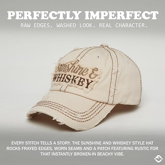 Funky Junque Distressed Vintage Baseball Cap - Embroidered Patch Women's Hat - Holiday, Lifestyle & Patriotic Designs