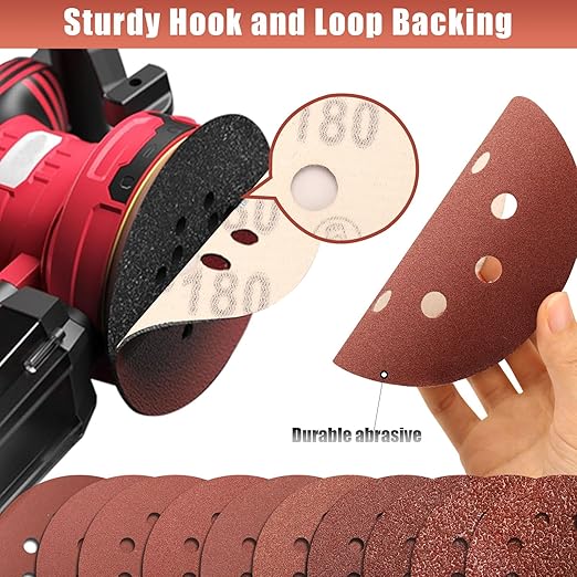 180 Grit 5 Inch Sanding Discs Hook and Loop Sandpaper - Image 4