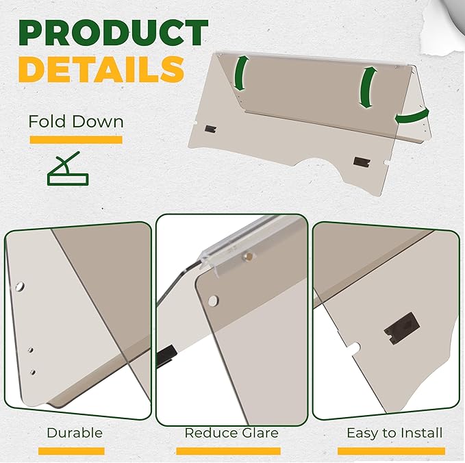 ECOTRIC Tinted Folding Windshield Compatible with 2008-Current EZGO RXV Golf Cart 37"W X 32.25"H