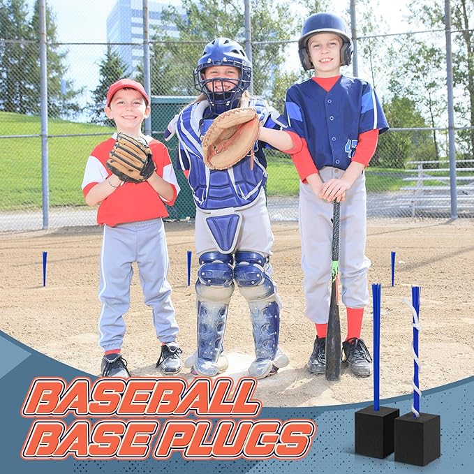 Shappy 24 Pieces Base Plugs with Tassels Heavy Duty Rubber Baseball Anchor Plug for Baseball Field Drill Softball Accessories