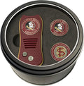 Team Golf NCAA Gift Set Switchblade Divot Tool with 3 Double-Sided Magnetic Ball Markers, Patented Single Prong Design, Causes Less Damage to Greens, Switchblade Mechanism