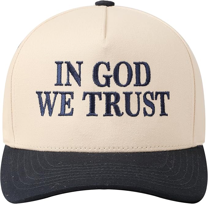 MIRMARU Two-Tone Vintage Canvas Trucker Hats for Men & Women, Adjustable Size Baseball Caps with Trendy Embroidered Design