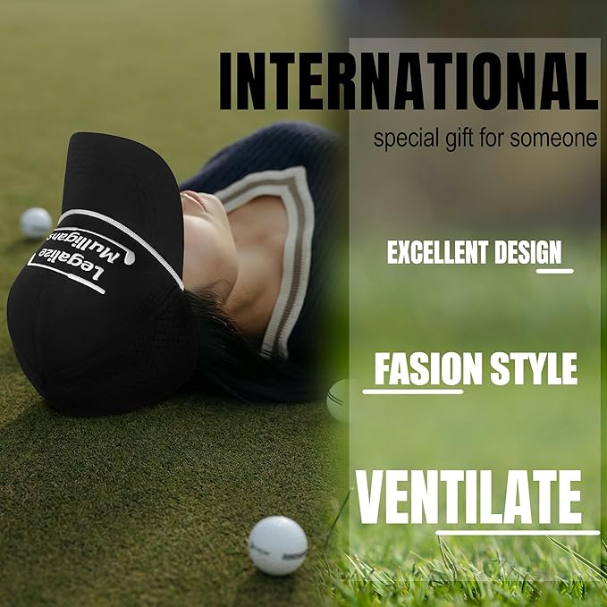 Funny Golf Hats Funny Golf Gifts for Men,Golf Rope Hat for Men,Legalize Mulligans - Black/White
