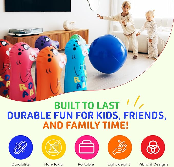 Inflatable Dinosaur Bowling Set - Image 3