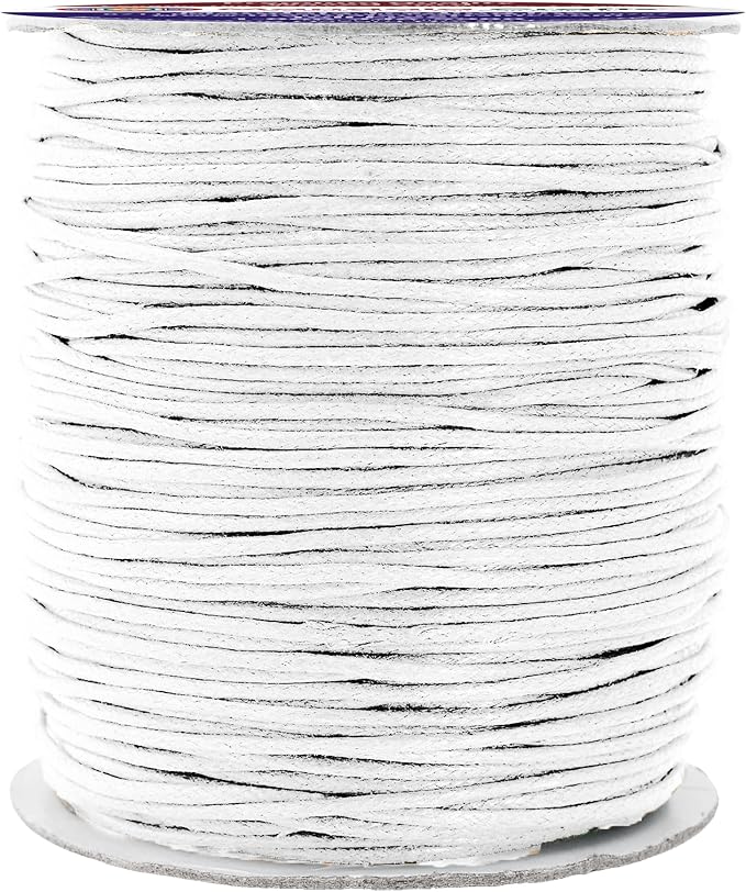Mandala Crafts 1.5mm 109 Yards White Cotton Waxed Cord by MandalaCrafts