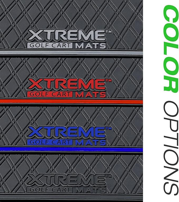 Xtreme MATS Premium Golf Cart Mats Compatible with ICON Epic Models - Custom Fit, Durable Protection, Rubber Floor Liner Protects Factory Flooring (All Black)