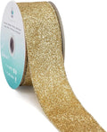 CT CRAFT LLC Glitter Wired Ribbon 1.5" x 10 Yards Light Gold by CTCRAFTLLC