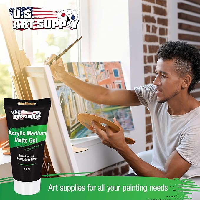 U.S. Art Supply Clear Acrylic Medium Matte Gel, 200ml - Image 6