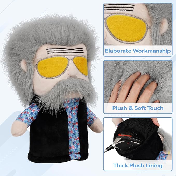 Funny Driver Headcover, Creative Plush Golf Driver Head Covers Fits Standard 460CC Driver Head, Unique Golf Gift & Accessories for Men and Women