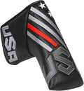 Big Teeth Golf Cover USA Stripe and Star Headcover Covers, Driver Fairway Wood Hybrid Headcovers Fits Blade Mallet Putter Iron and Woods with Magnetic Club Protector Pu Leather Golf Accessories