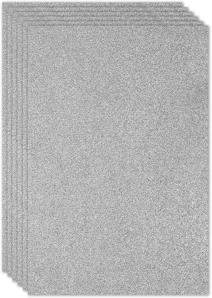 PATIKIL 2mm Thick Non Adhesive Glitter Foam Sheet 16x24inch Gray, EVA Shiny by PATIKIL