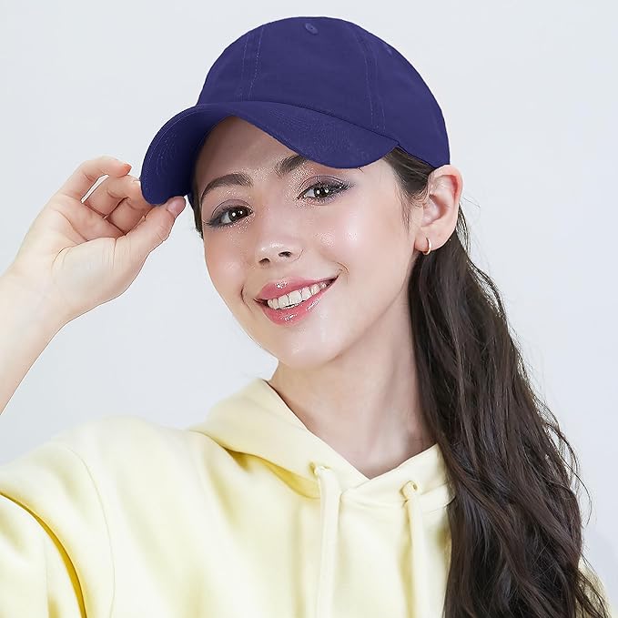 Cotton Baseball Cap Dad Hat – Washed Low Profile Adjustable Hat for Men Women Casual Outdoor Running Golf
