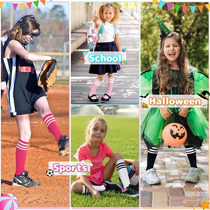 Olreco Toddler Soccer Socks Kids Baseball Socks Youth Softball Sock for Girls Boys Football Sock Boys Athletic Accessories