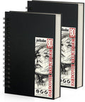 5.5" x 8.5" Sketch Book ，2 Pack 80-Sheets，Double-Sided Hardbound Sketchbook by ArtcraftandStorage