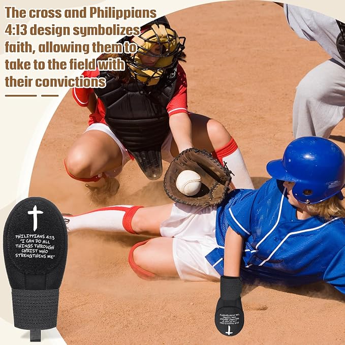 Christian Sliding Mitt for Baseball Religious Glove for Youth Sliding Mitt Softball Guard Accessories and Protective Gear Left/Right Hands - Adjustable Hand and Wrist Protection