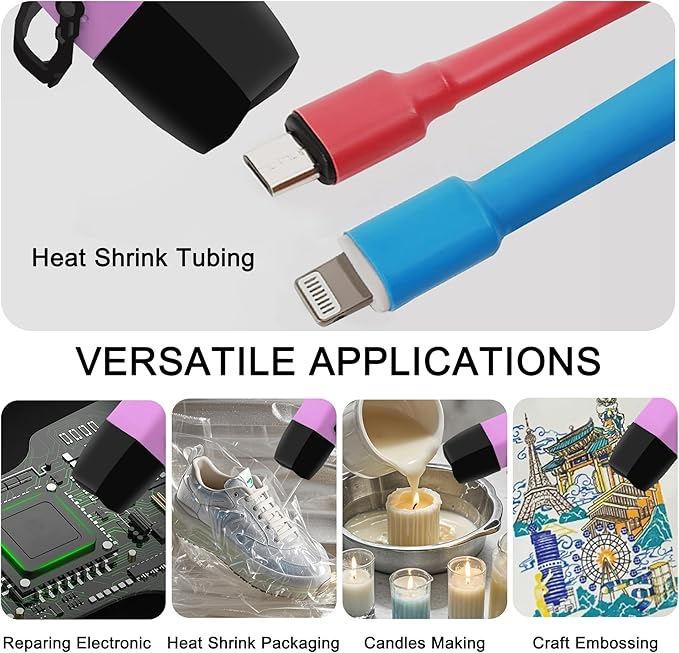 mofa Mini Variable Temp Heat Gun 350W 250℉~850℉ Fast Heating, LCD Digital - Image 6