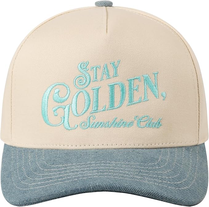 MIRMARU Two-Tone Vintage Canvas Trucker Hats for Men & Women, Adjustable Size Baseball Caps with Trendy Embroidered Design