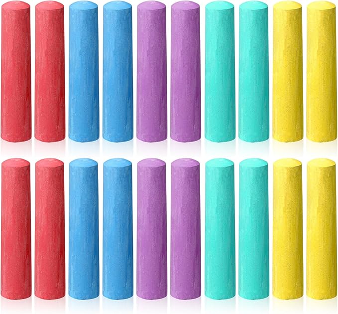20 Pcs Sidewalk Chalks for Kids Non Toxic Jumbo Chalk for Party Gift Outdoor by Unknown
