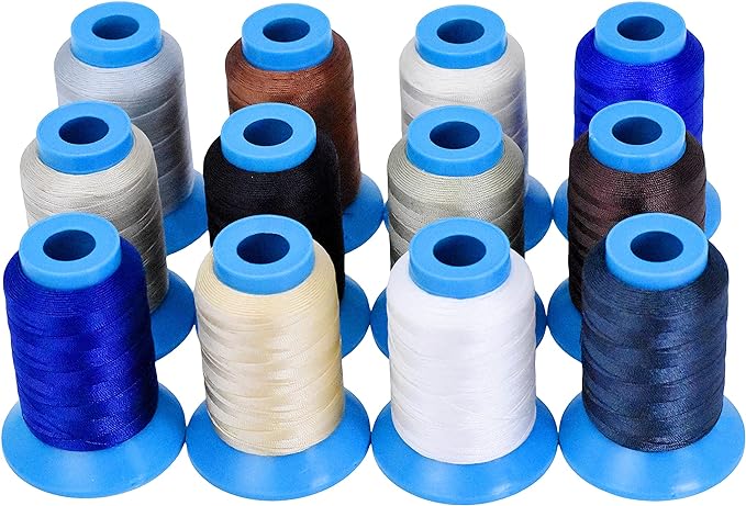 Mandala Crafts Bonded Nylon Thread 12 Neutral Colors Heavy Duty Sewing Threads by MandalaCrafts
