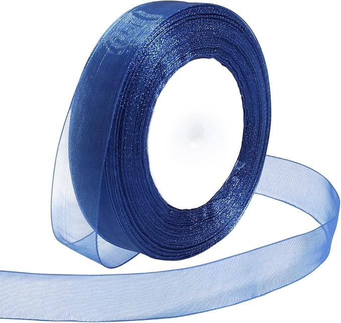 Ribbon for Gift Wrapping 3/4 inch Blue Sheer Organza Ribbon for Flower Bouquet by Loomeshribbonforcrafts%EF%BC%81