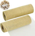 TONIFUL 2 Rolls 10 Inch Burlap Natural Decorative Mesh Ribbon Rolls, Christmas by TONIFUL