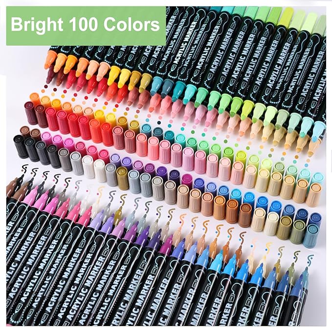 80 Colors Waterproof Dual Tip Acrylic Paint Pens, Dot & Fine Tip Premium - Image 5
