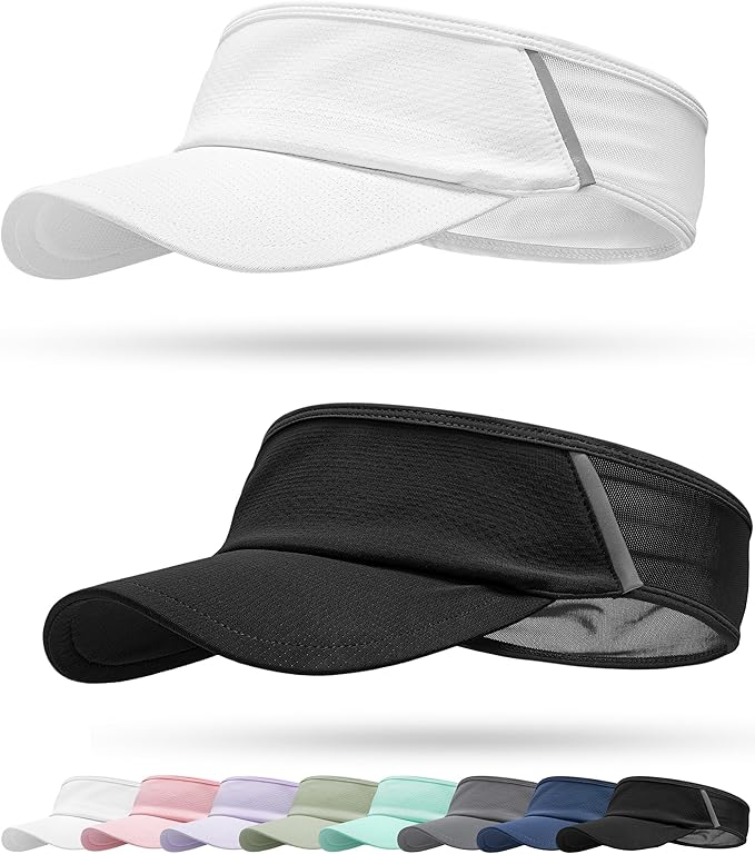 Sun Visor Hat for Women & Men UV Protection Lightweight Foldable Summer Sports for Running Tennis Golf Pickleball