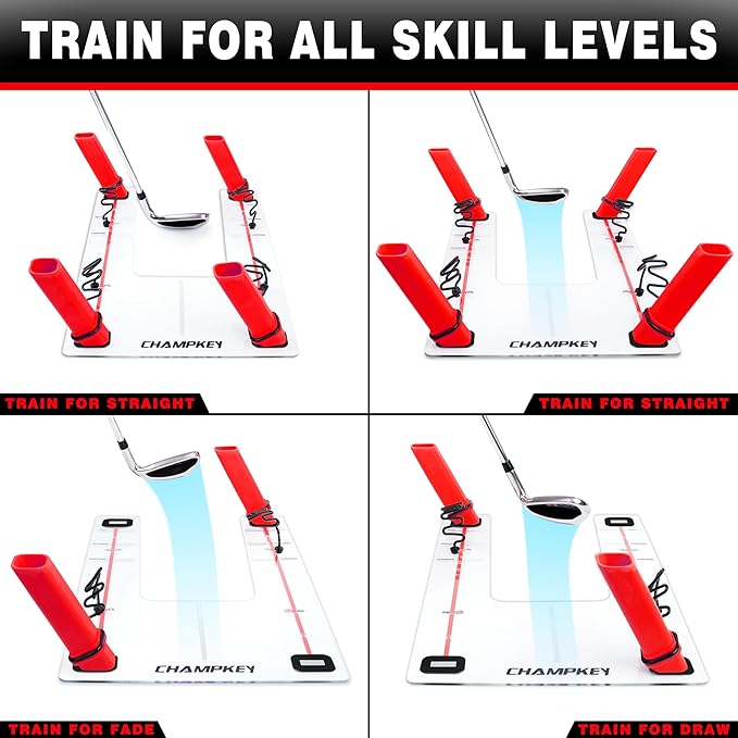 CHAMPKEY Magnetic Golf Swing Trainer - Swing Plane Training Aid - Improve Swing Accuracy and Skills for Indoor and Outdoor Training