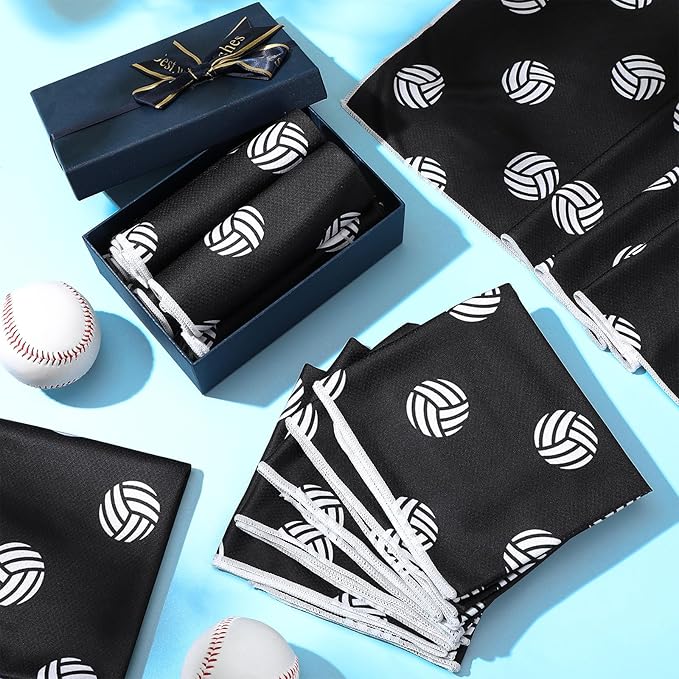 FuWeave 12 Pcs Cooling Towel 40 x 12 Inch Basketball Baseball Football Volleyball Soccer Softball Microfiber Fast Drying Towel for Gift Women Men
