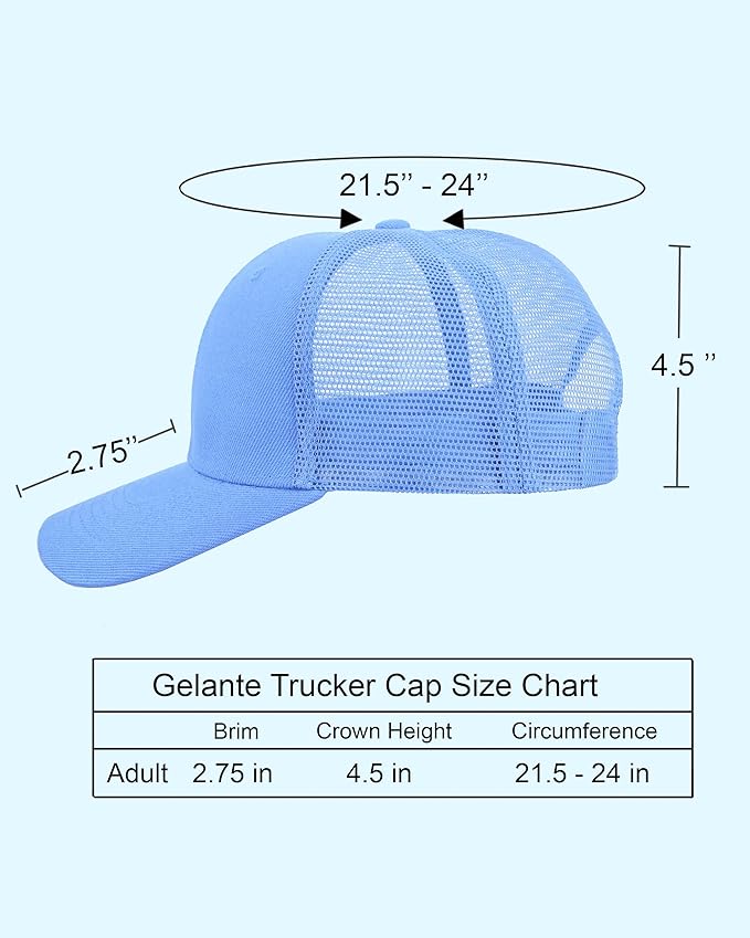 Gelante Mesh Trucker Hat Baseball Cap Structured Front Panel Wholesale LOT 12 Pack