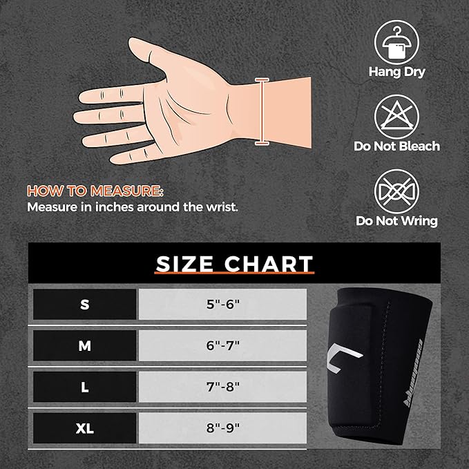 COOLOMG Baseball Softball Wrist Guards with Panel Shield Protective Handband for Batting and Fielding,1 Piece
