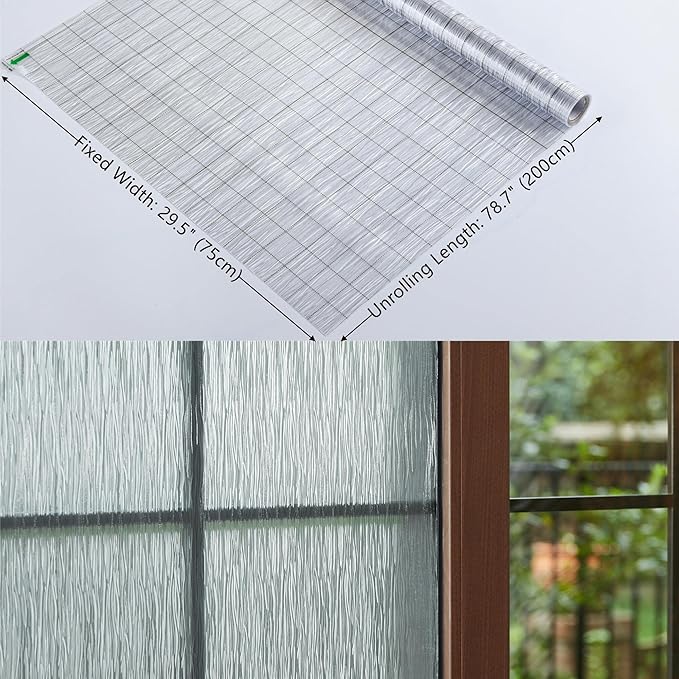 VELIMAX Frosted Window Privacy Film Non Adhesive Window Cling Removable Glass - Image 8