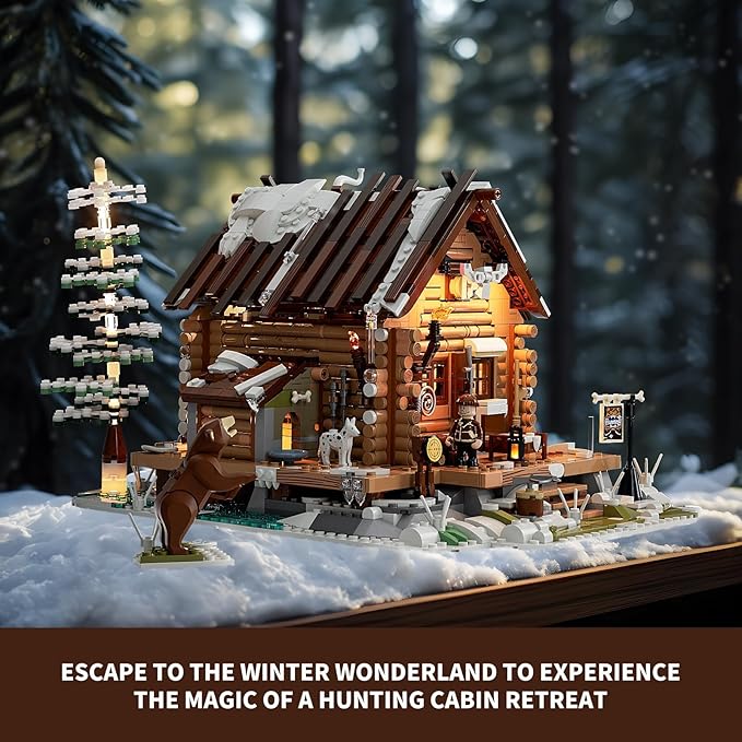 FUNWHOLE Hunting-Cabin Lighting Building-Bricks Set - Image 4