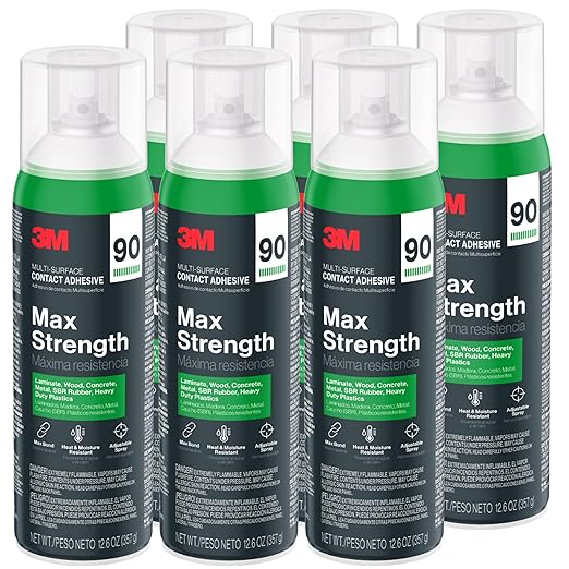 3M Max Strength 90 Contact Adhesive Spray, 12.6 oz – Low VOC Heavy Duty Glue by 3MIndustrial
