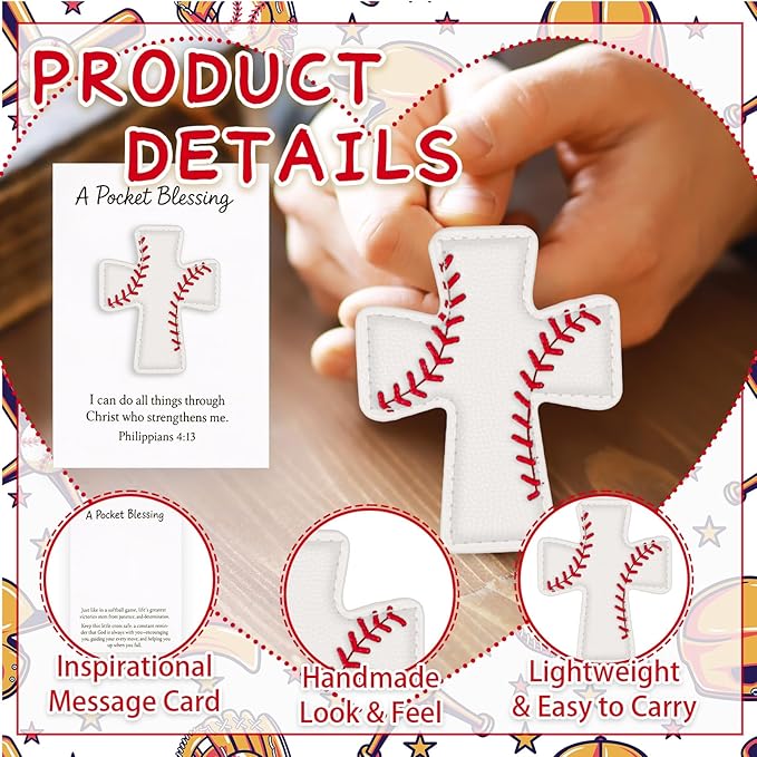 Gosodeny 2 Set Baseball A Pocket Blessing with Gift Cards Pockets Blessing Baseball Encouragement Gifts nspirational Baseball Keepsake for Players and Coaches Sports Lovers Team