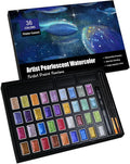 Shimmer Watercolor Paint Set, 12 Colors Glitter Metallic Watercolour Painting by GlisDyck