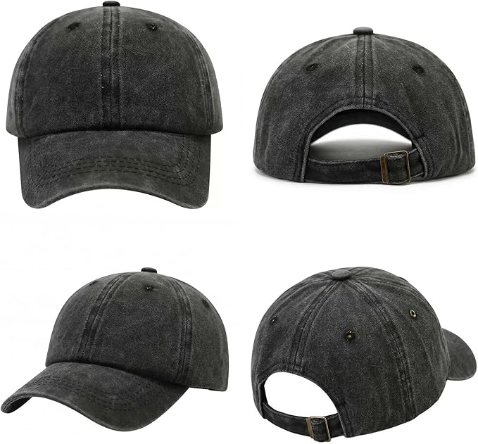 2 PCS Baseball Cap Golf Hat Washed-Cotton Plain Original Classic Cotton Vintage Adjustable Dad Hatsfor Men Women