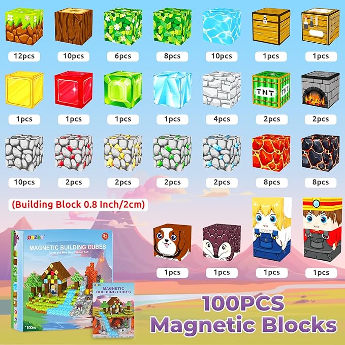 Magnetic Blocks, Magnetic Tiles Building Blocks, Magnet Cubes Toddler Kids Toys - Image 3