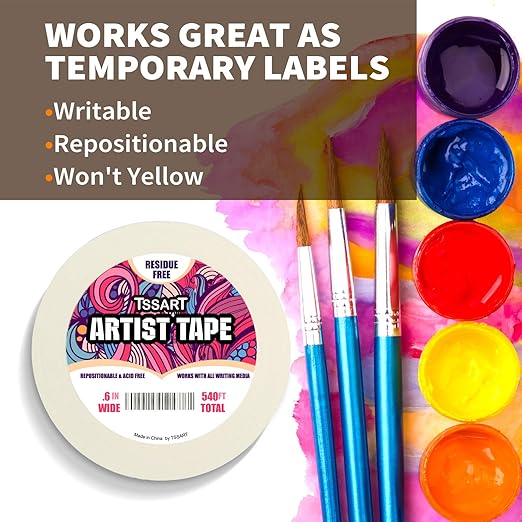 3 Pack White Artist Tape - Image 4